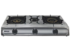 COCINA GAS INDUSTRIAL PANEL INOXIDABLE NIKLAS 3 FUEGOS